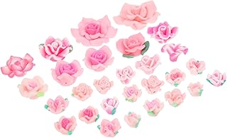 SEWACC 56 Pçs Conjunto De Flores De Argila De Polímero 3D Caixa De Telefone Acessórios Para Celular Cereja Caixa De Telefone 3D Encantos De Flores Contas De Argila De Polímero Contas De