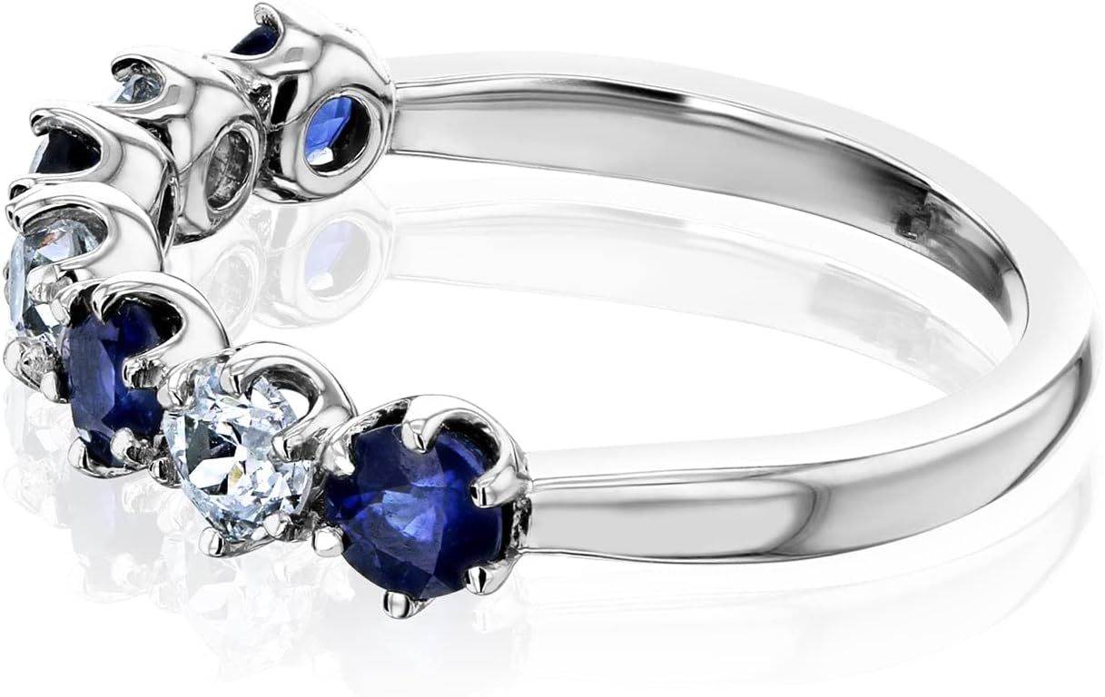 Kobelli 1 1/2 CTW Old Mine Cut Diamond and Sapphire Platinum Ring