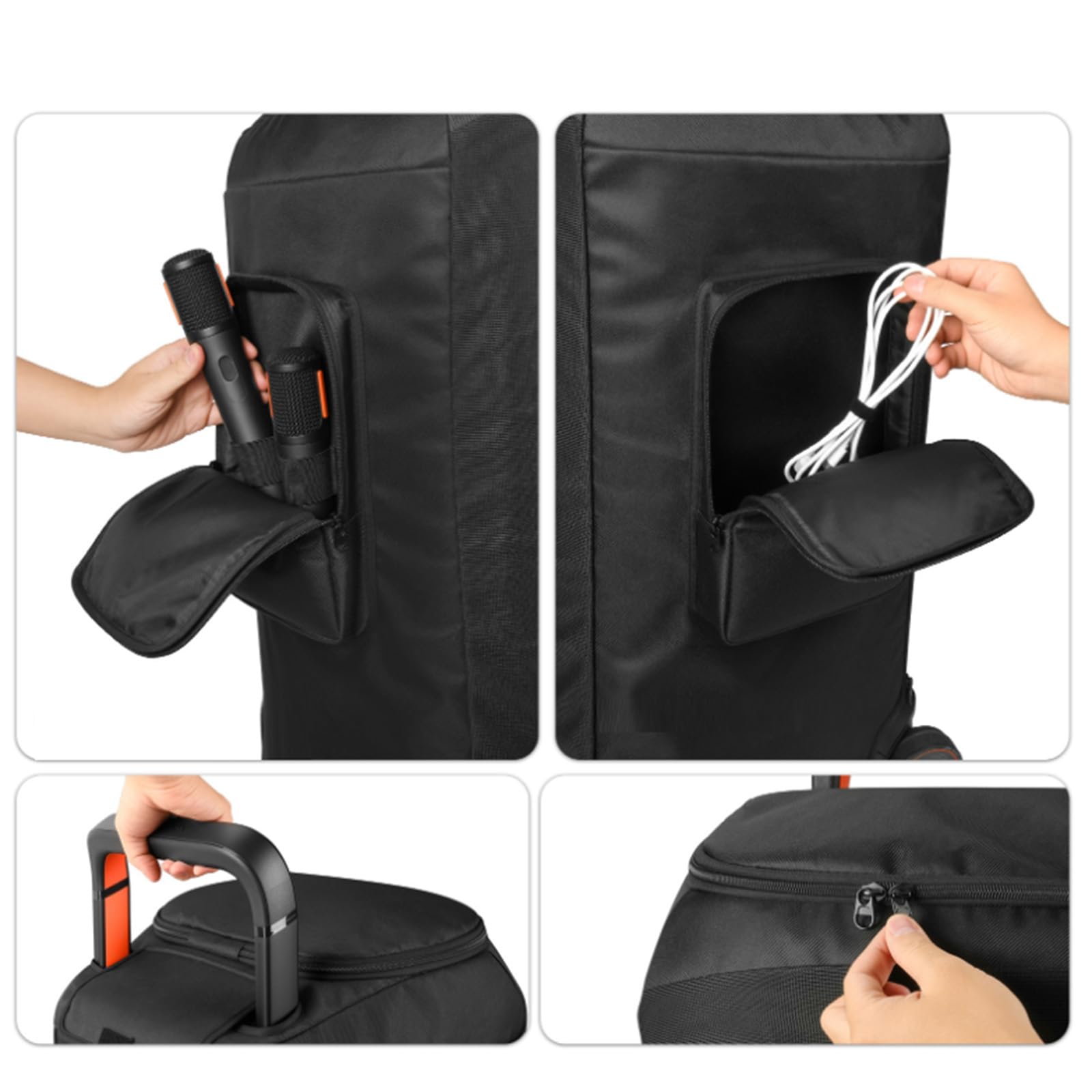 Housse anti-poussière pour haut-parleur portable JBL PartyBox 520, étui de protection en maille respirante avec sac de rangement pour microphones et accessoires