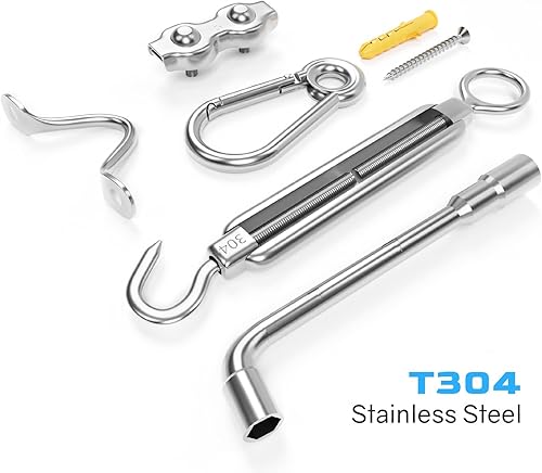 Miniatura 9 de NEREUS Kit de cadena de luces para colgar con cable de acero inoxidable 304 recubierto de vinilo de 250 pies, kit de suspensión de luces de cadena,