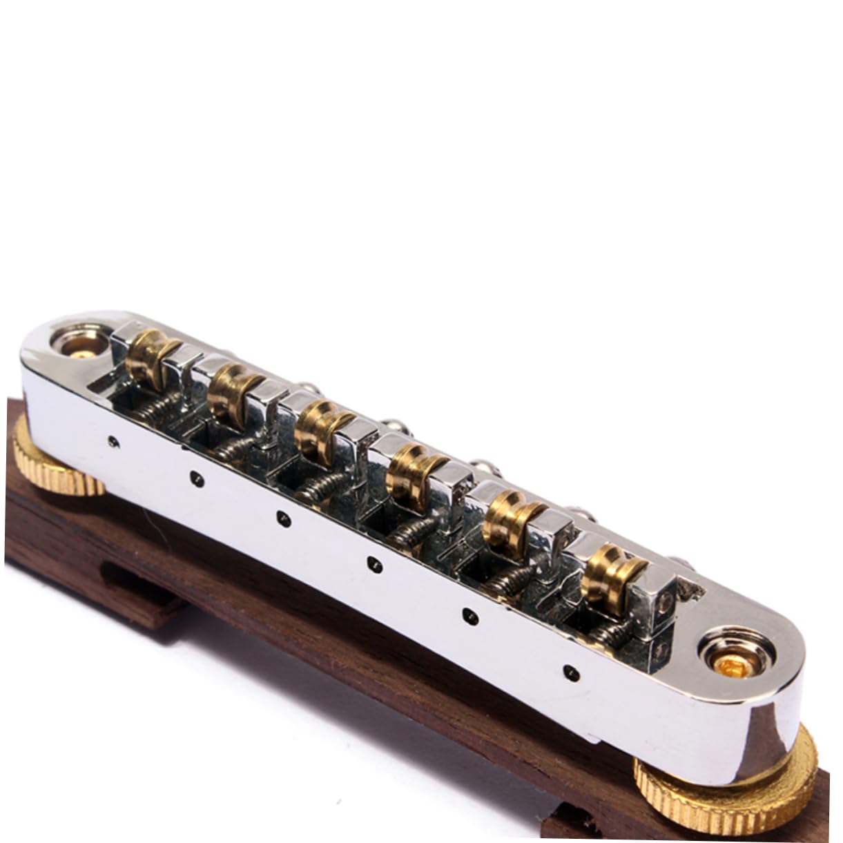 VANZACK Archtop Guitar Bridge with Gold Roller Saddles Rosewood Tailpiece B Replacement for Jazz Guitar Accessories Durable