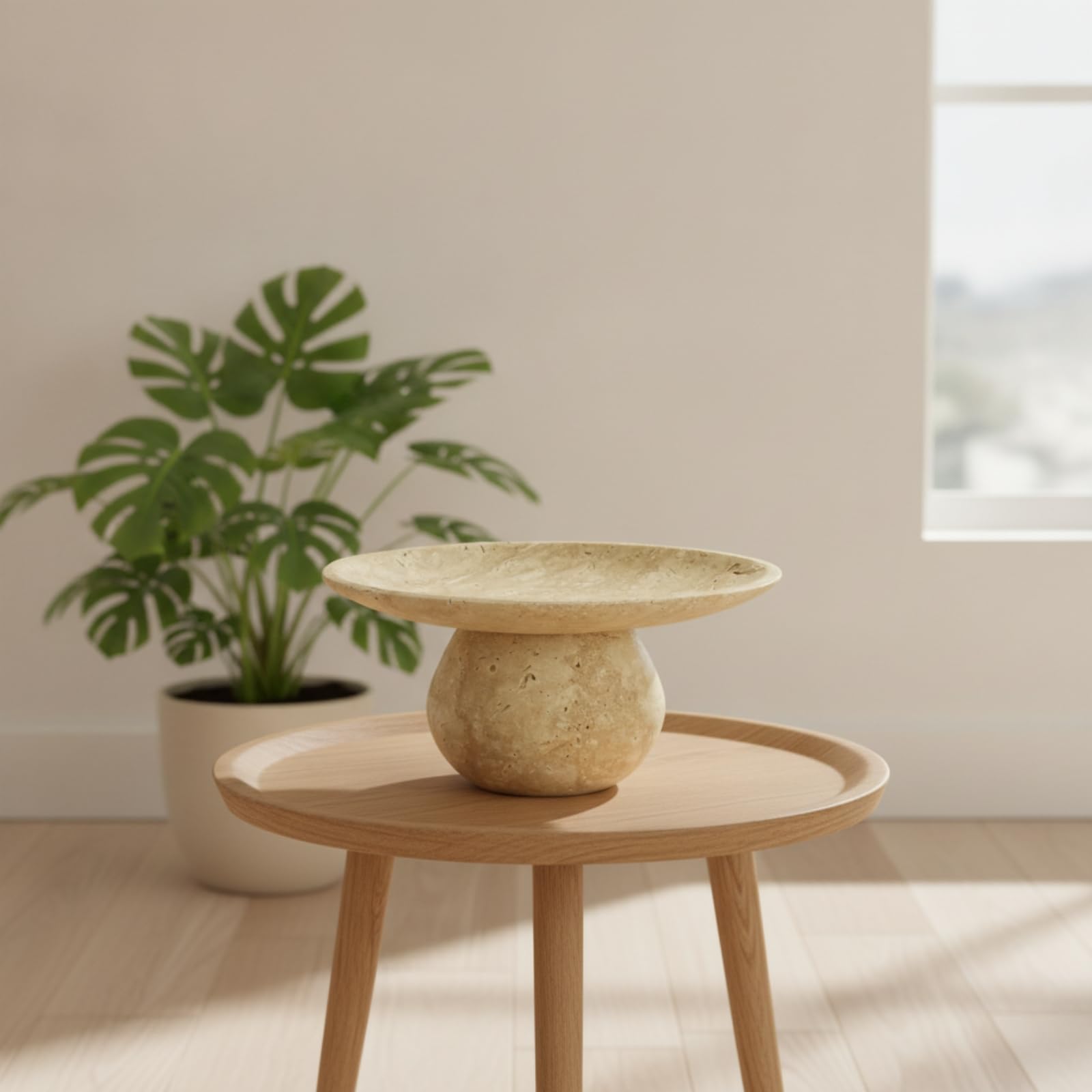 Vassoio in Marmo Naturale Centrotavola in Marmo Scultoreo Decorazione per Salotto, 200 200 H110MM, Style to 9