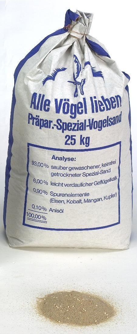 Sambrina Vogelsand fein mit Anis Kalk und Spurenelementen, 25 kg