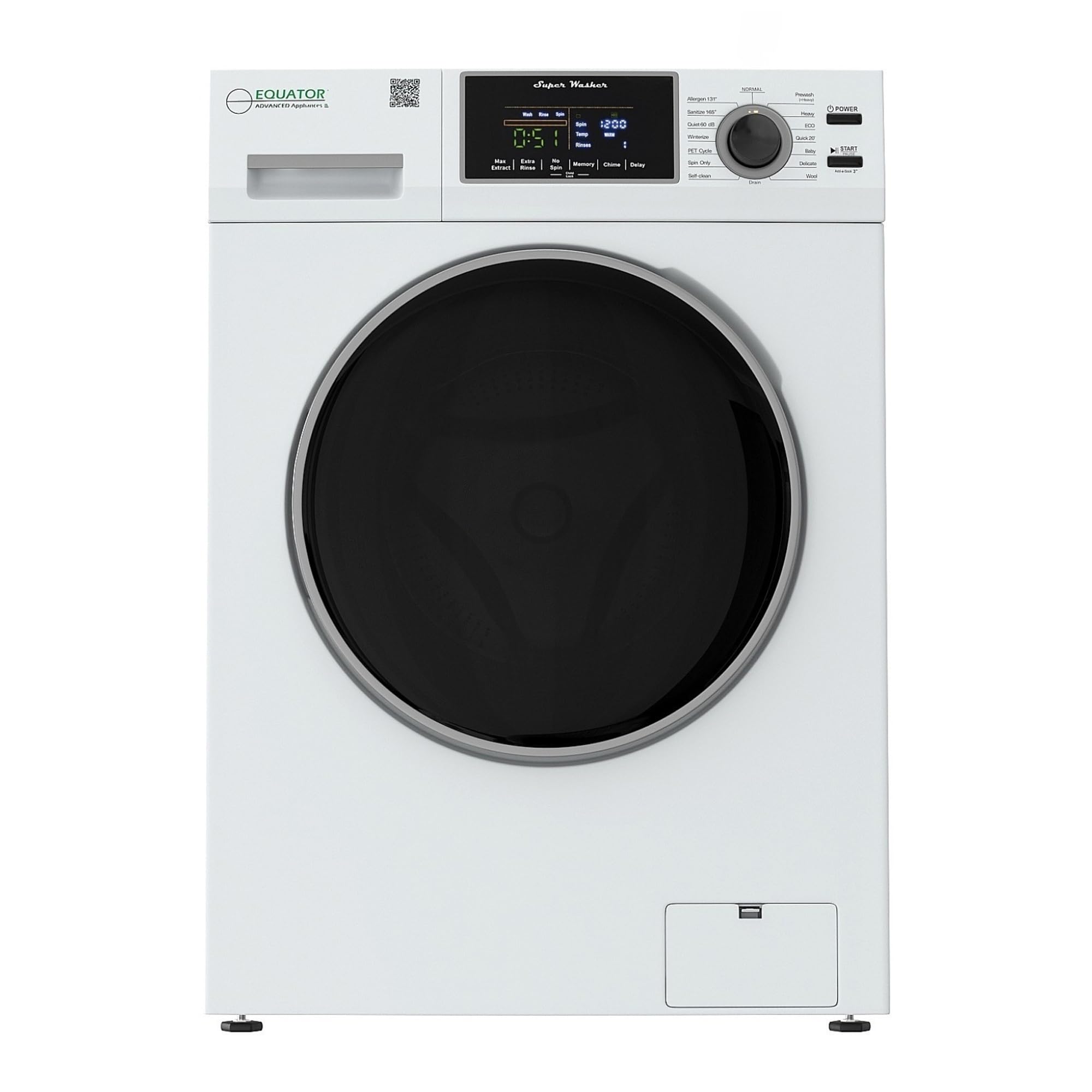 Equator Front Load Washer 1.9 Cu.Ft, Sanitize