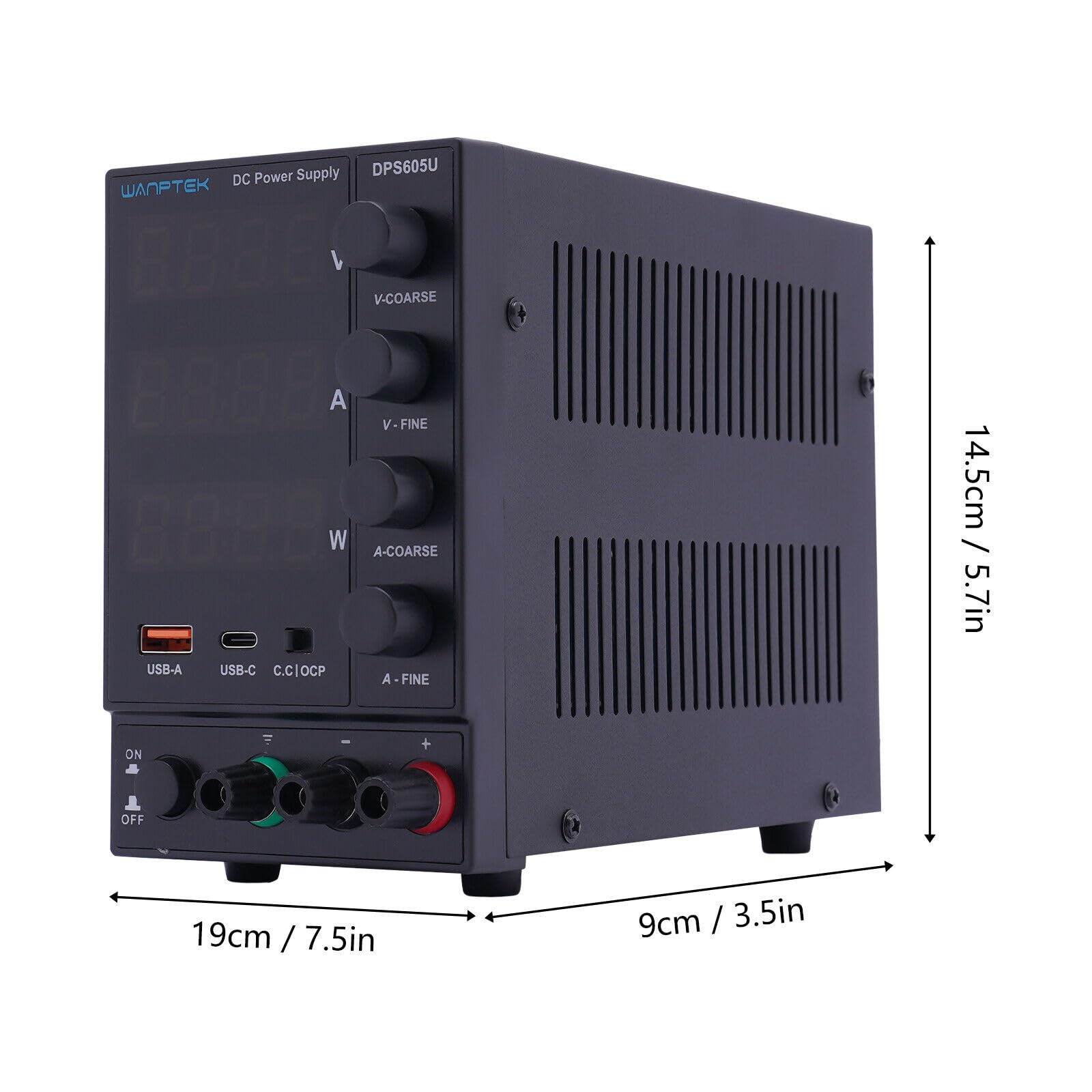 Fuente de alimentación de laboratorio, fuente de alimentación conmutada de 4 dígitos, 0-60 V, 0-5 A CC, regulable, fuente de alimentación de laboratorio, USB