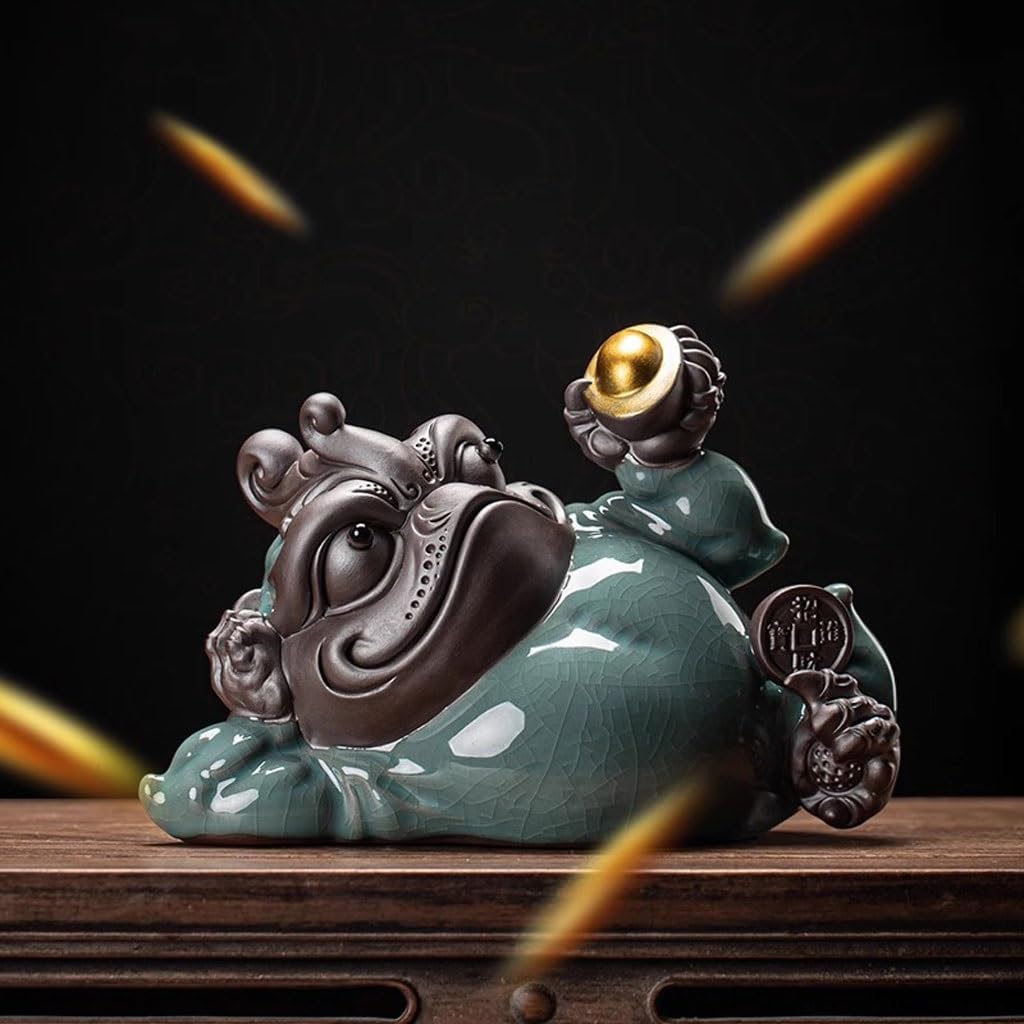 Ręcznie robiona statuetka herbata zwierzę domowe kreatywne szczęśliwa herbata ozdoby dla zwierząt domowe stolik do herbaty taca do herbaty Kung Fu zestaw do herbaty małe ozdoby akcesoria do