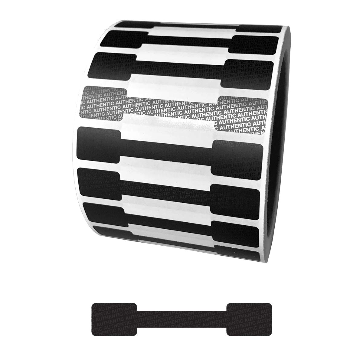 "Authentic" Generic Tamper Evident Label, Black, 2.75" x 0.5", 1,000 Count