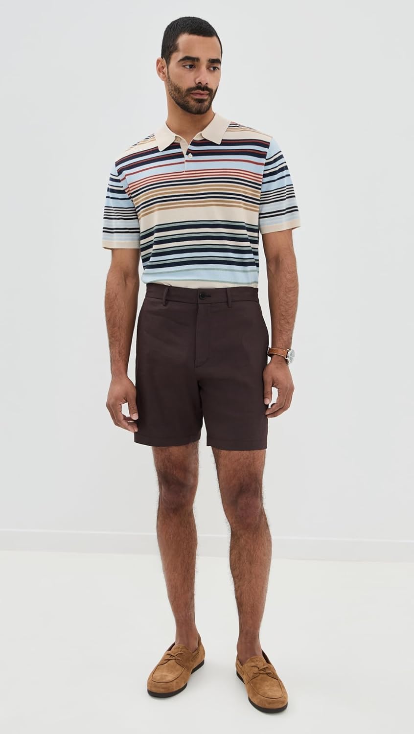 Theory Men's Curtis Linen Drawstring Shorts 7" - Image 5