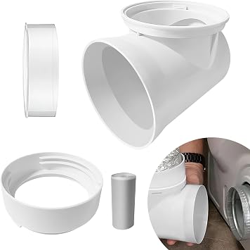 90 Degree Clothes Dryer Vent Elbow,Dryer Connection Kit,Tight-Fit Connector For 4-Inch Dryer Duct Hose in Narrow SpacesDryer Vent Plug for Tight Space Saving