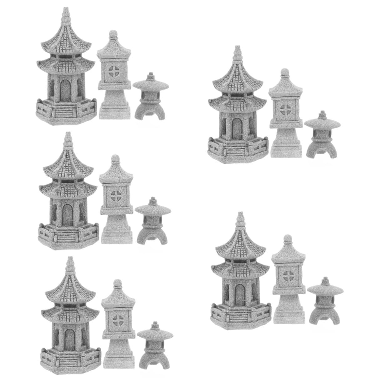 BESPORTBLE 15stücke Miniatur Garten Pavilion Dekoration Teiliges Turm Kleinen Runden Und Quadratischen Laternen Für Bonsai Mikrolandschaften Und Mini-gärten Langlebiges Ornament Aus