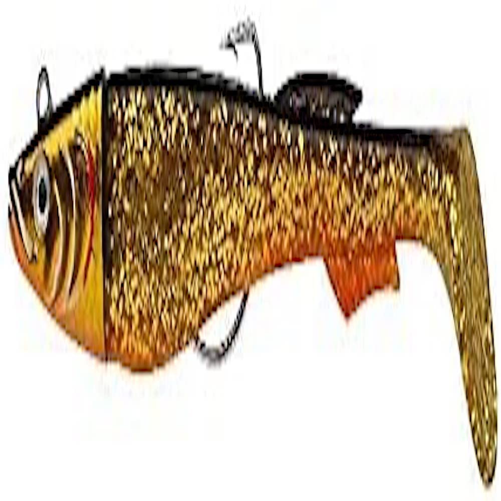 Berkley PowerBait Power Sardine, Fishing Hook, Soft Lures, Sea Fishing, Saltwater Soft Bait Minnow Paddle Tail Lure for Bass, Seabass, Pollack, Cod, Eel, Ling and Wrasse, Gold Motoroil, 10g | 9cm