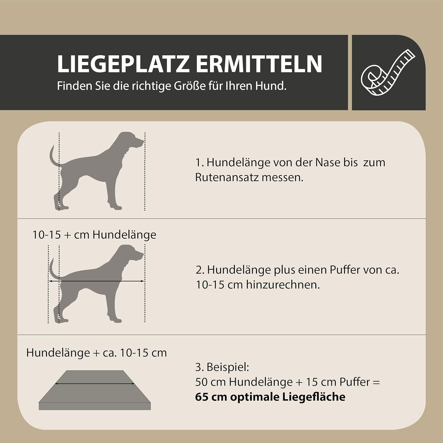 Rohrschneider Hundesofa Cord für mittelgr. & gr. Hunde, waschbar, Taupe