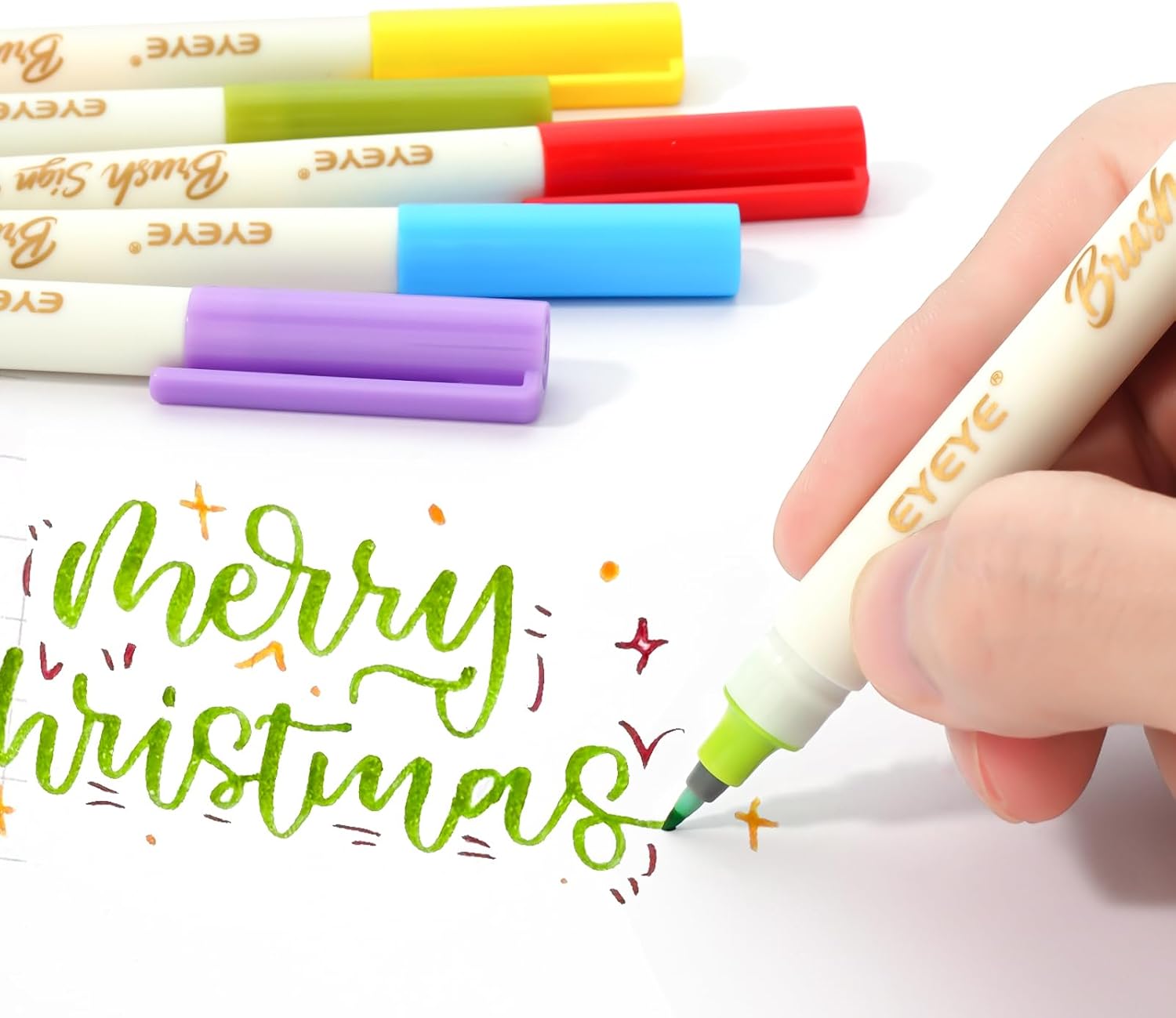 EYEYE Brush Pens, Soft Point 24 Colors Set with Blender Marker, Ideal for Drawing, Journaling, Sketching, Art Supplies for Artists