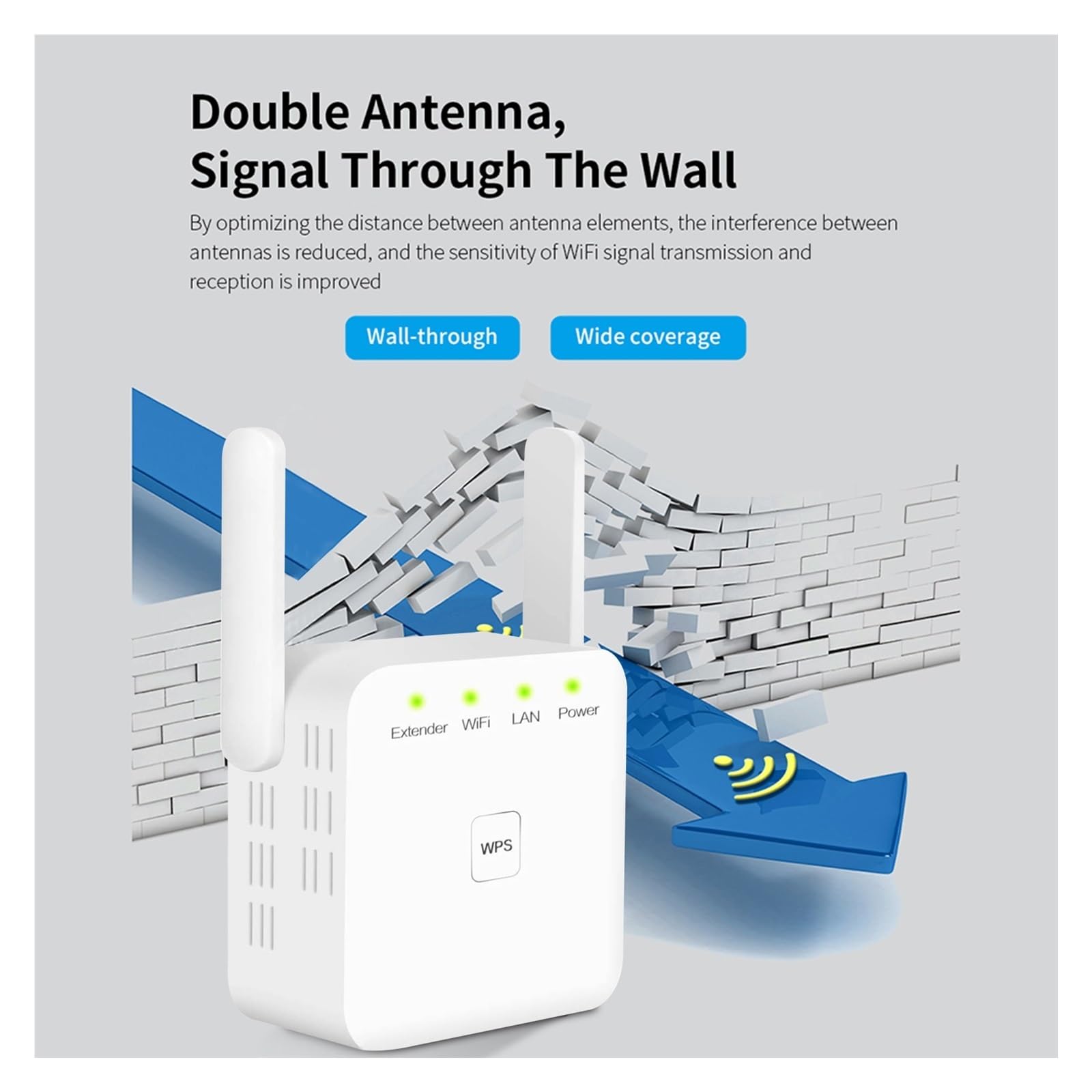 Wzmacniacz Sygnału Bezprzewodowego 2,4G, Antena Zewnętrzna, 300 Mb/s, Połączenie WPS Jednym Klawiszem Do Połączeń Internetowych Easy Szeroka Kompatybilność