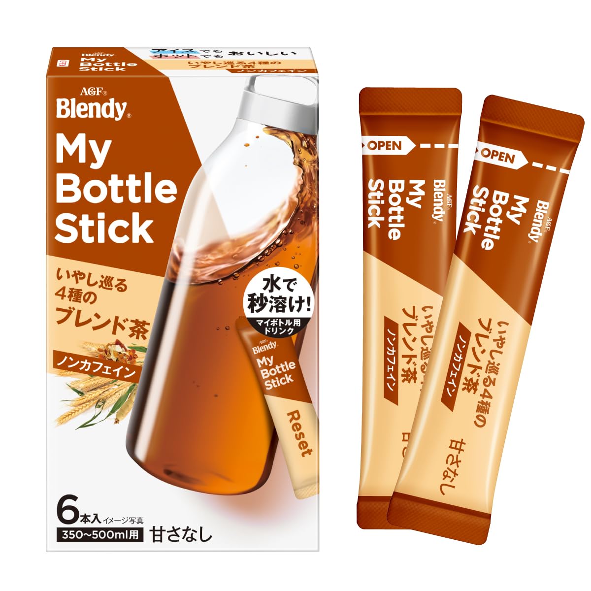 AGF ブレンディ マイボトルスティック いやし巡る 4種のブレンド茶 6本×3箱 【 お茶 】【 ノンカフェイン 】【 カフェインレス 】【 水筒用 】