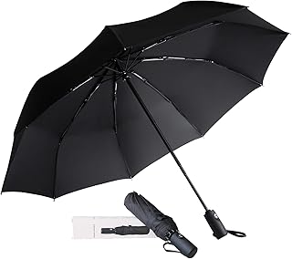 AMVUZ Regenschirm Sturmfest Reise Winddichte Auf-Zu-Automatik Taschenschirm,210T Teflon-Beschichtung Schirm