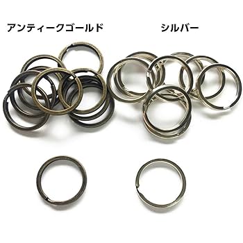 ゴールド 二重リング　K14kT Amazon | KUKU工房 二重丸カン 二重リング (アンティーク