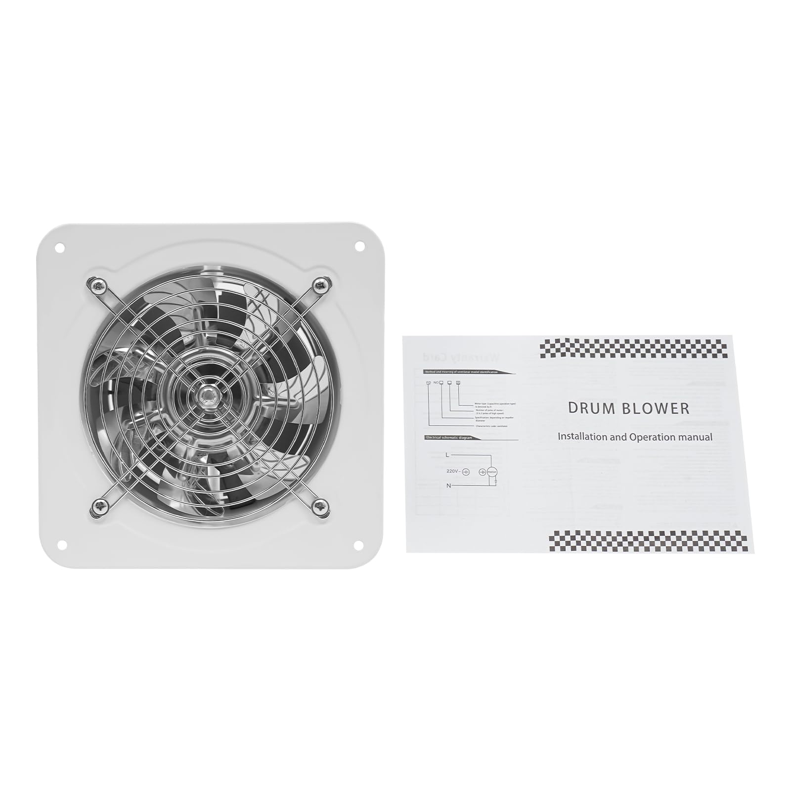 Ventilador de extracción, 650 m³/h, ventilador industrial axial, ventilador para entrada de aire de pared, ventana, 6 pulgadas, 220 V, multiusos con válvula antirretorno, para cocina, baño
