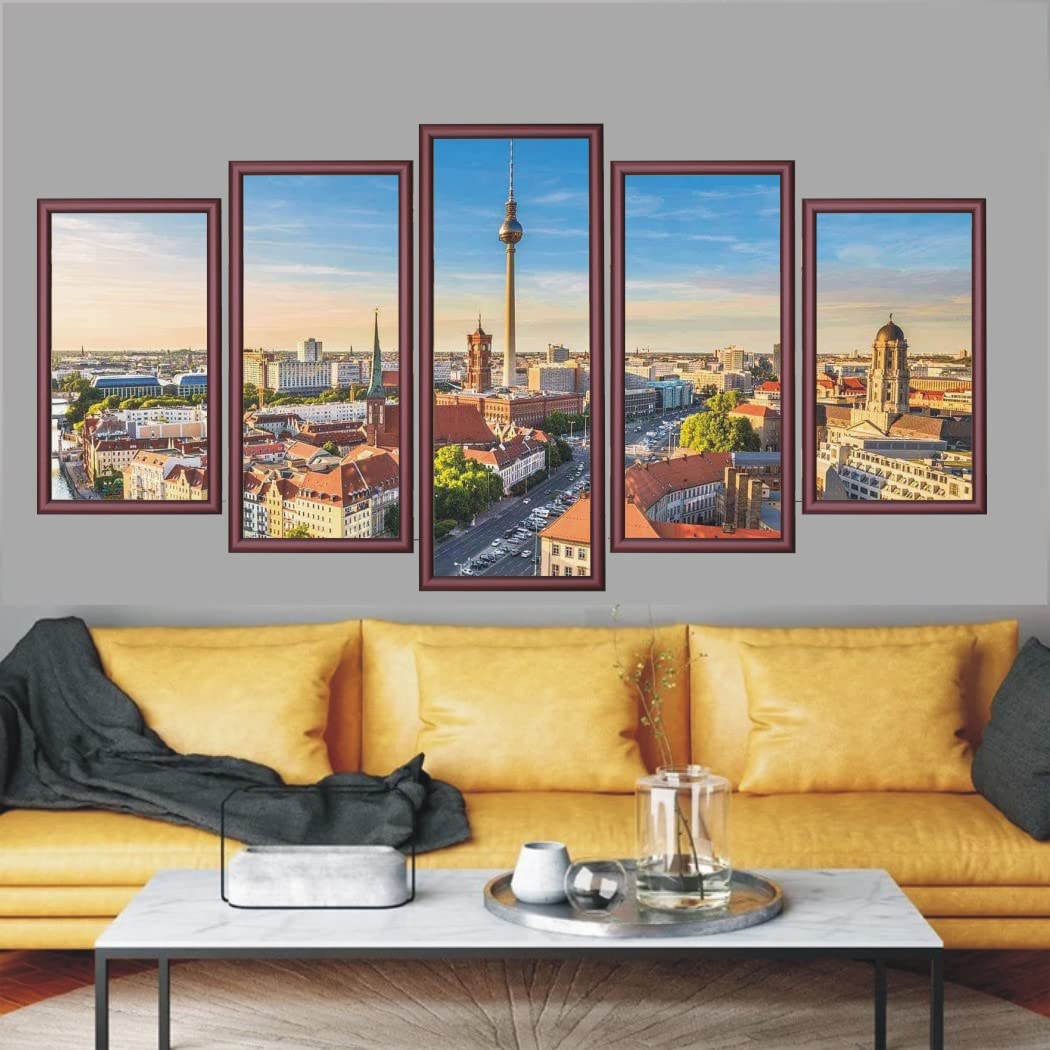 Polyptychon Bilderrahmen 132 x 72 cm Farbe Braun für Malen nach Zahlen | Ideal für Malen nach Zahlen Bilder, z.B. von Schipper, fertig montiert, mit Hartfaserrückwand, ohne Glas