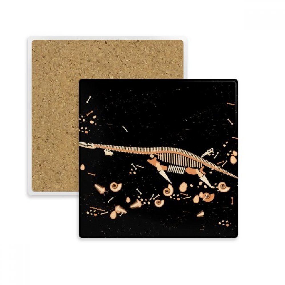 Coaster dinosaure miniature en pierre absorbant noir dessous de verre
