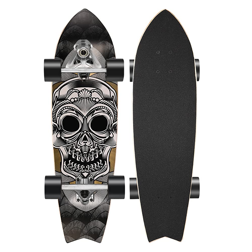 Cruiser Carving Skateboard 7 Layer Complete Adults Surf Skate for Teenagers and Children with ABEC-11 Bearings, Carving CX4 Truck, 78A PU Wheels 7615CM