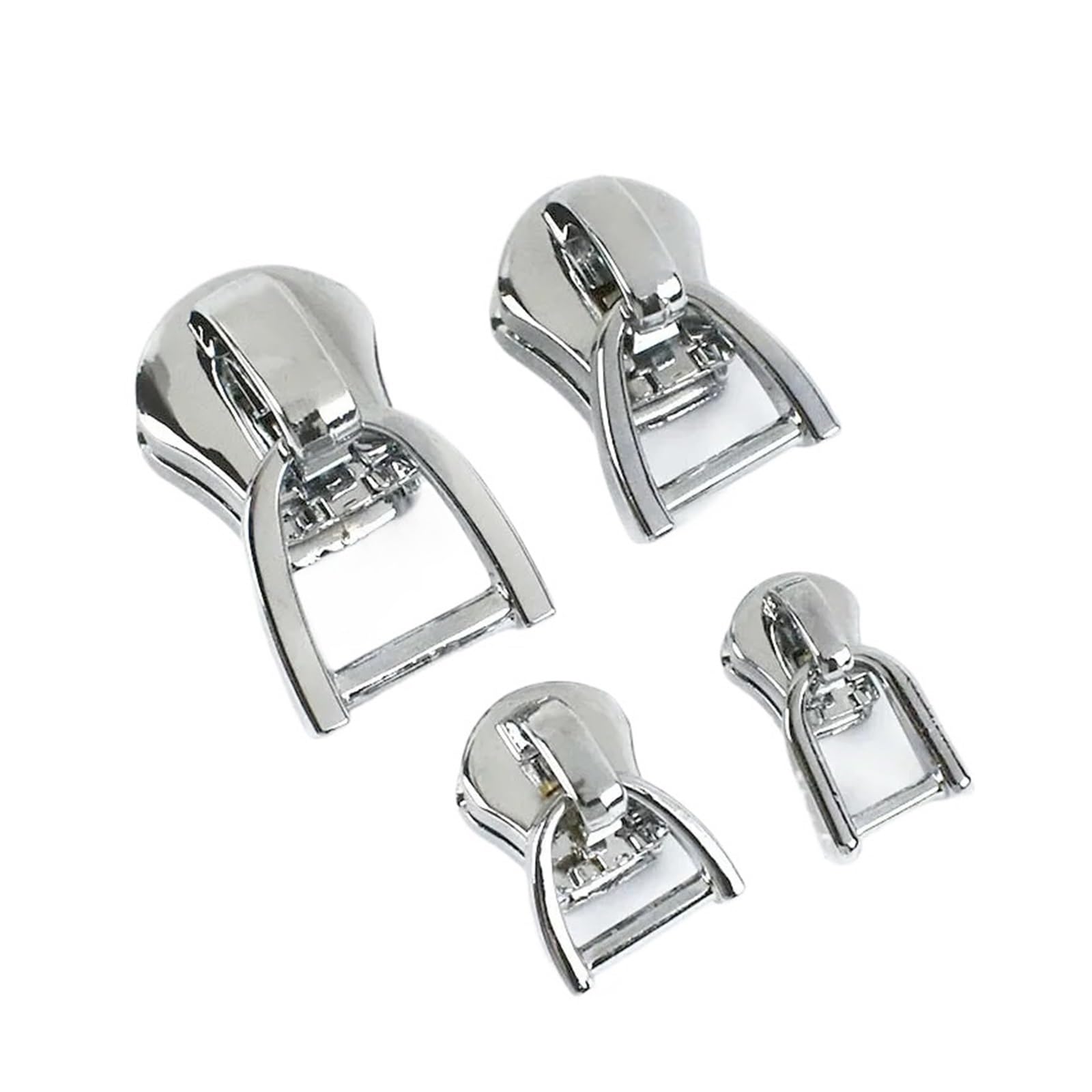 Deslizadores de Cremallera for Cremalleras de Metal, Kit de reparación de Ropa, Accesorios de Costura DIY, Anillo D 3#5#8#10#, 10-50 Uds.(Chrome,50PCS_NO8)