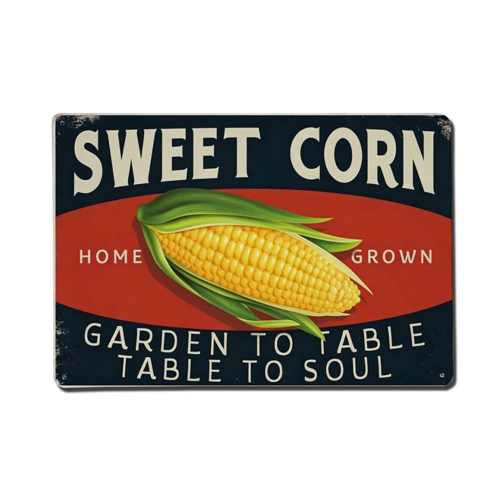 Sweet Corn Home Farm Vintage Wall Plaque Vintage Aluminium Metal Sign, Retro Wall Decor for Home, Bar, Garage & Farmhouse 20x30cm