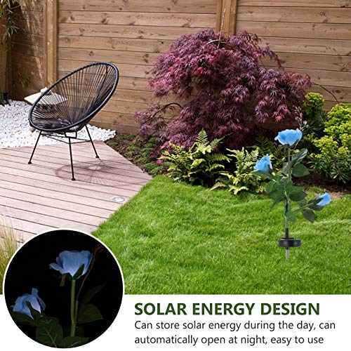 Yardwe 3-Cabeças de Flor Rosa Luzes Do Jardim Luzes Do Jardim Ao Ar Livre Solar Estaca Luz Solar Pai