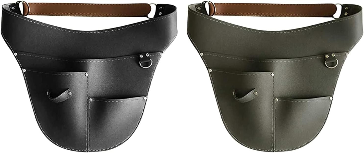 Tool apron, Mulitfunctional Imitation Leather Garden Tools Belt Adjustable Waist Waterproof Gardening Work Apron Bag