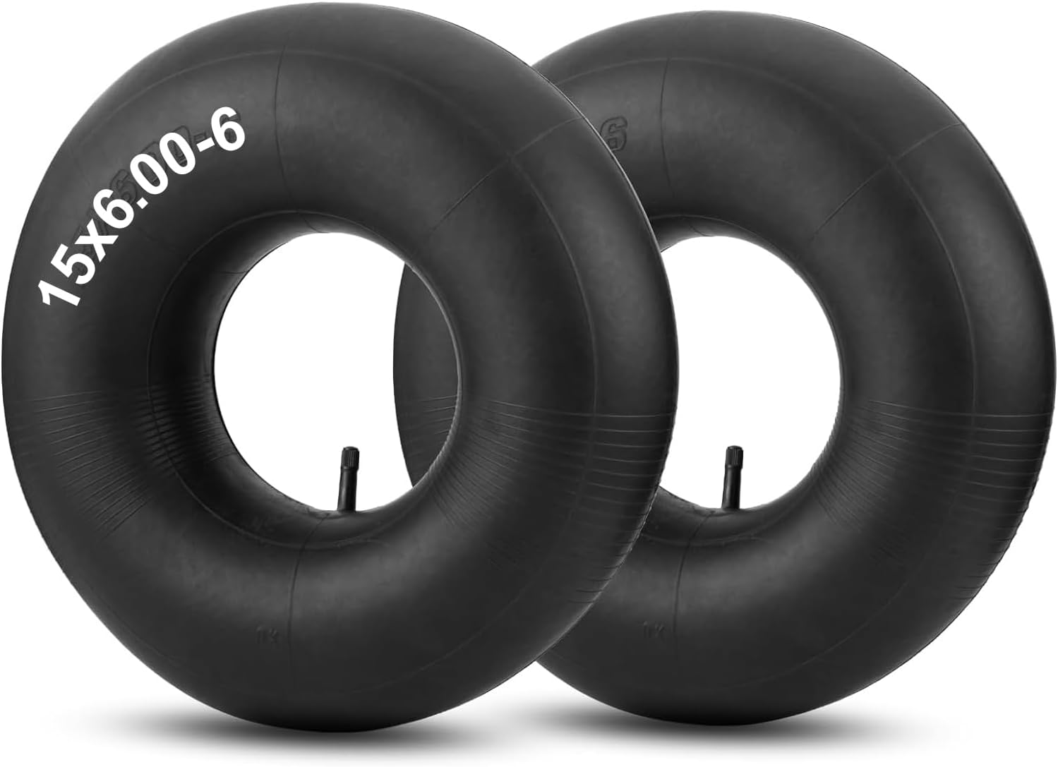 15x6.00-6" Replacement Tire Inner Tubes, 2 Pack Heavy Duty 15x600-6 Inner Tube with TR-13 Straight Valve Stem for Lawn Mowers, Yard Tractors, ATVs, Wheelbarrows, Go Karts, Golf Carts, Hand Trucks
