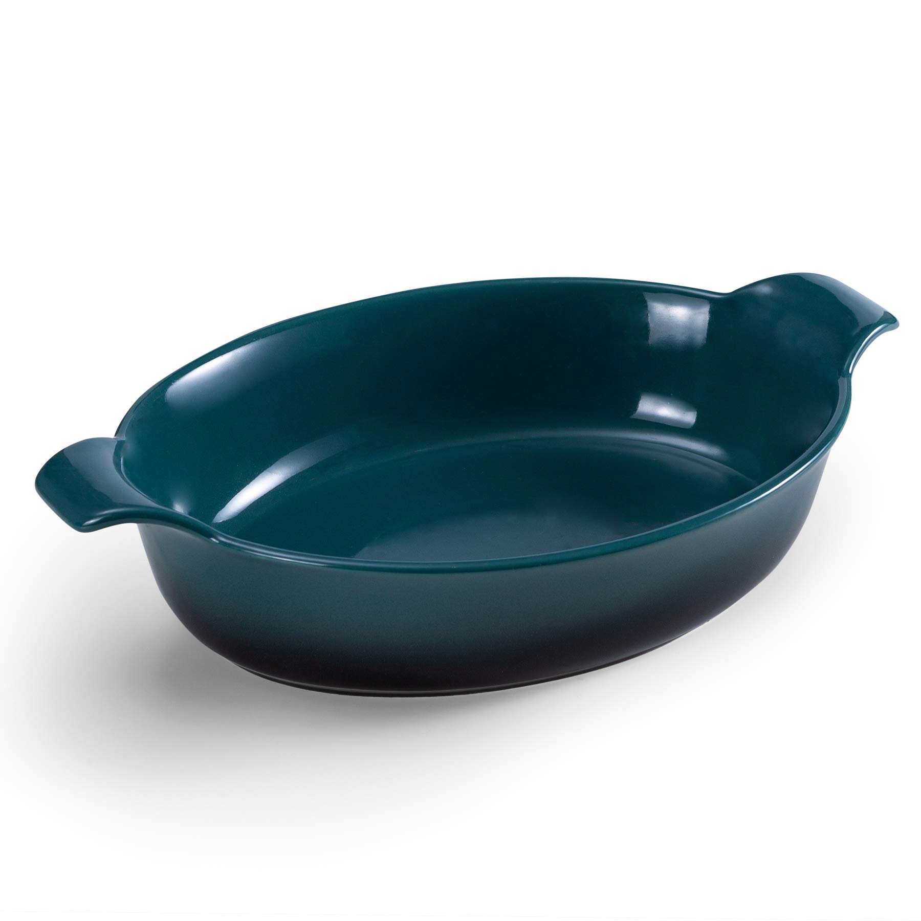 Ceramic Baking Dish, Jemirry Retro Oval Ceramic Baking Pan for Oven Cooking  Chicken Baking Side Dishes for Banquet and Daily Use -Dark Green