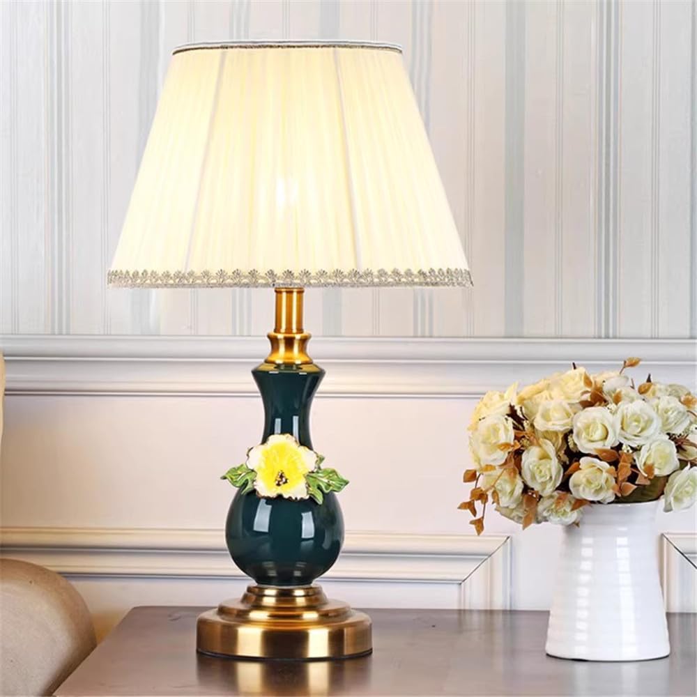Contemporary Luxury Ceramic Table Lamp LED American Retro Creativity Living Room Bedroom Study Villa Hotel Desk Lamp (Style 4)