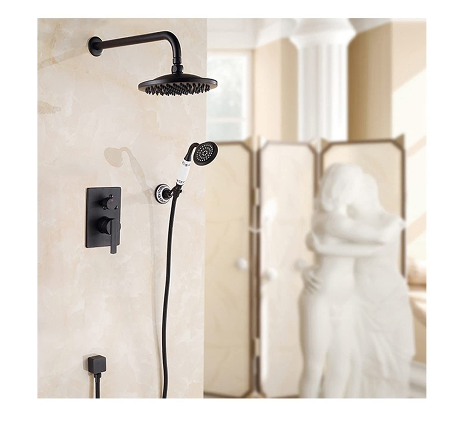 Colonne de douche noire murale pour créer une salle de bain style spa
