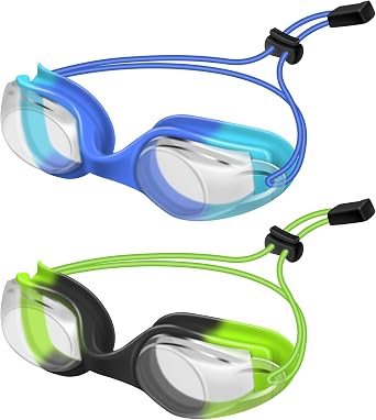 Kids Swim Goggles, 2 Pack Full Protection Swimming Goggles No Leaking Anti-Fog Child Age 3-14