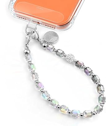 Phone Wrist Strap Detachable Phone Charm Metal Phone Lanyard Wristlet Keychain for Women With Clear Tether Tabs
