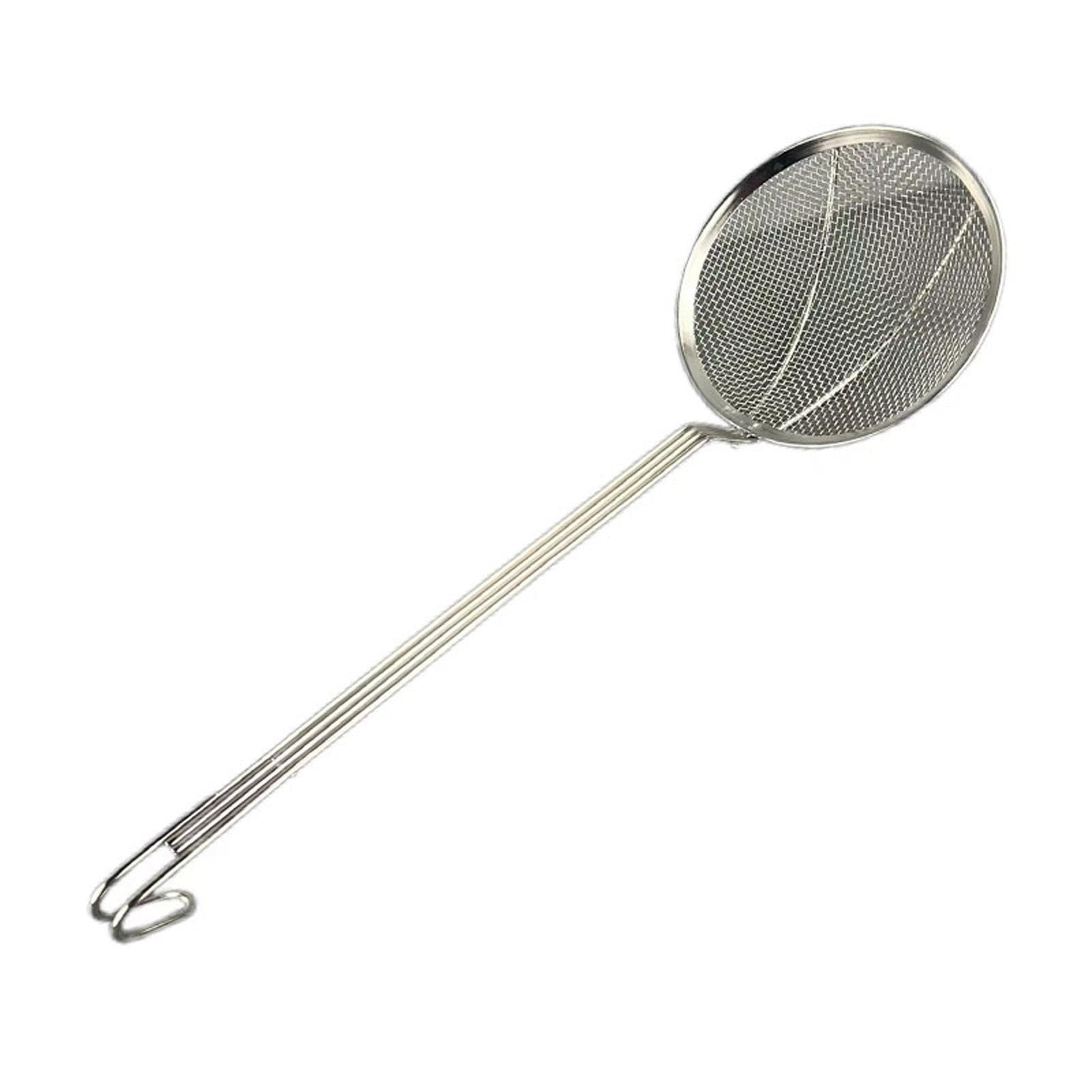 Łyżka durszlakowa, łyżka cedzakowa, sito kuchenne ze stali nierdzewnej, do odcedzania, chochla o drobnych oczkach, ergonomiczna gotowania i smażenia makaronu, 20 cm(22cm)