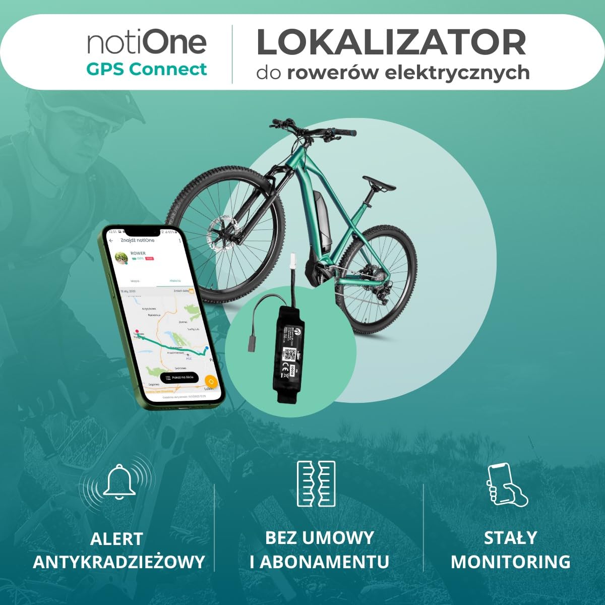 Lokalizator GPS do roweru elektrycznego, kompatybilny z silnikiem elektrycznym YAMAHA | alarm antykradzieżowy, GPS bez umowy, wyprodukowano w Europie