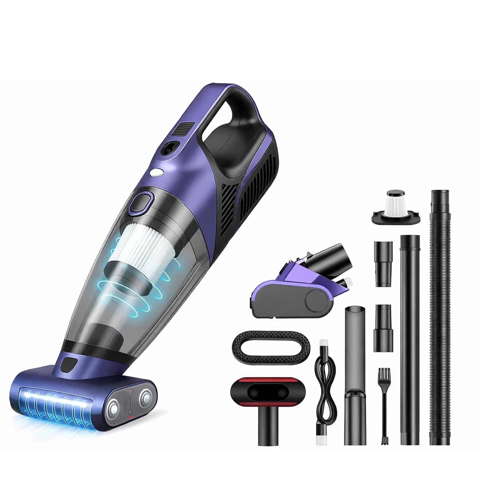 Handheld Cordless Vacuum for Pet Hair 10KPA Powerful Suction Car Vacuum Cleaner Rechargeable Vacuum Cleaner with Pet Tool Hose Brush Filters Mini Dust Buster for Couch Stairs Carpet Car Sofa Floor