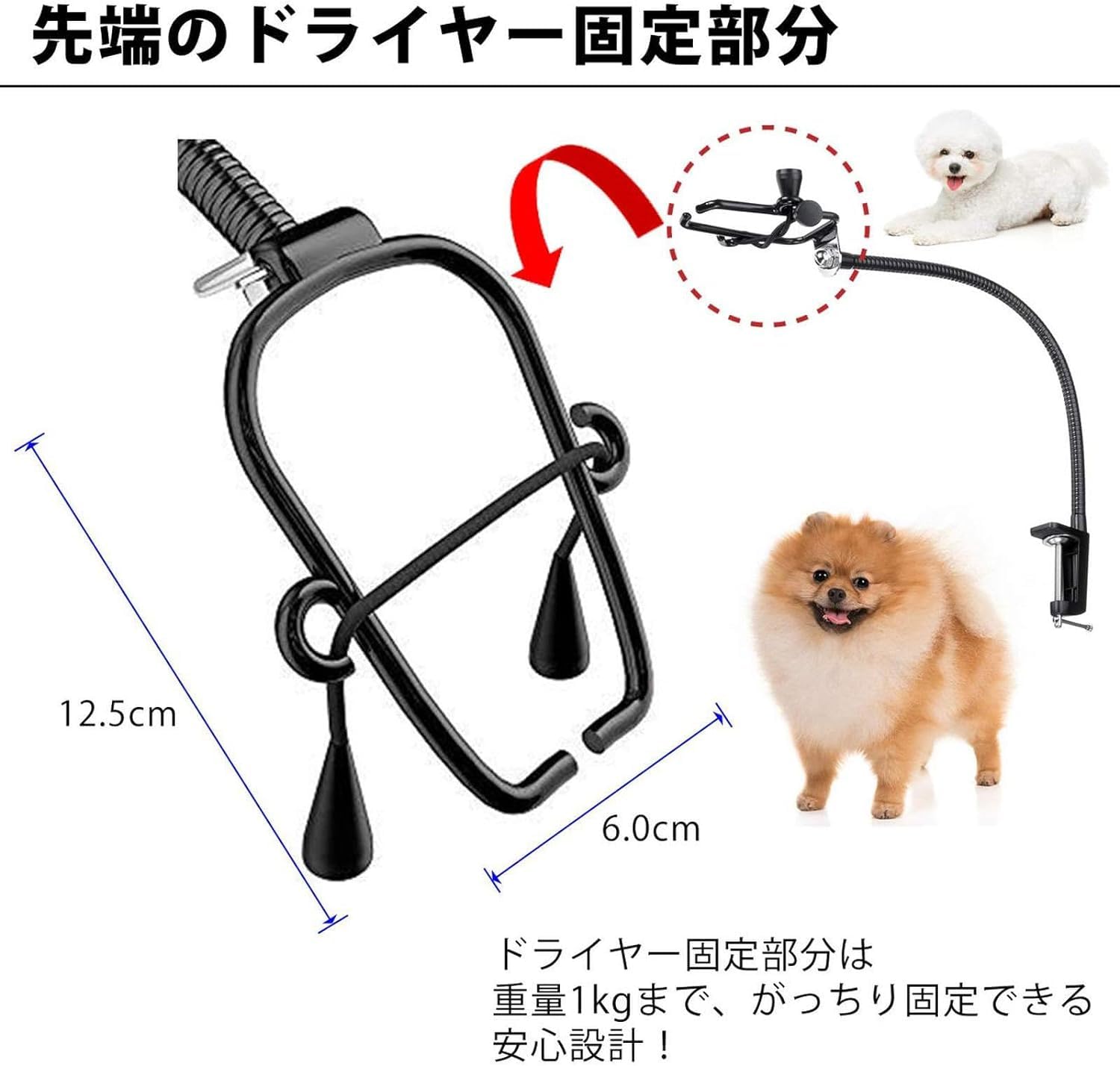 Amazon.co.jp: ペット用 ハンズフリー ドライヤー ホルダー ゴムバンド