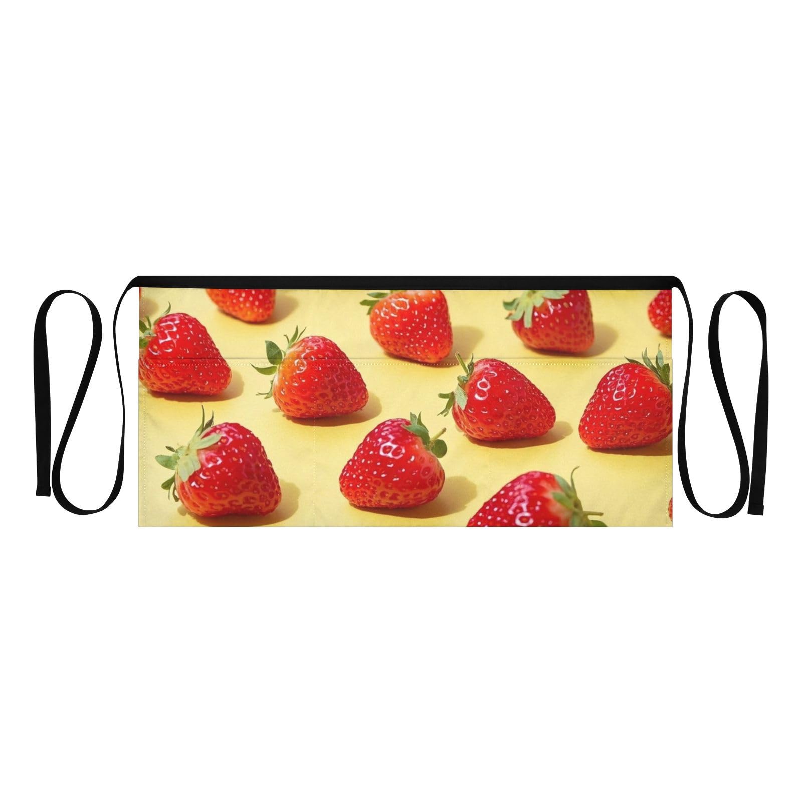 FASHON&FASCIN Server Apron with Pockets Waist Aprons Half Waitress Apron Strawberry Print for Gardening Restaurant,Multi11