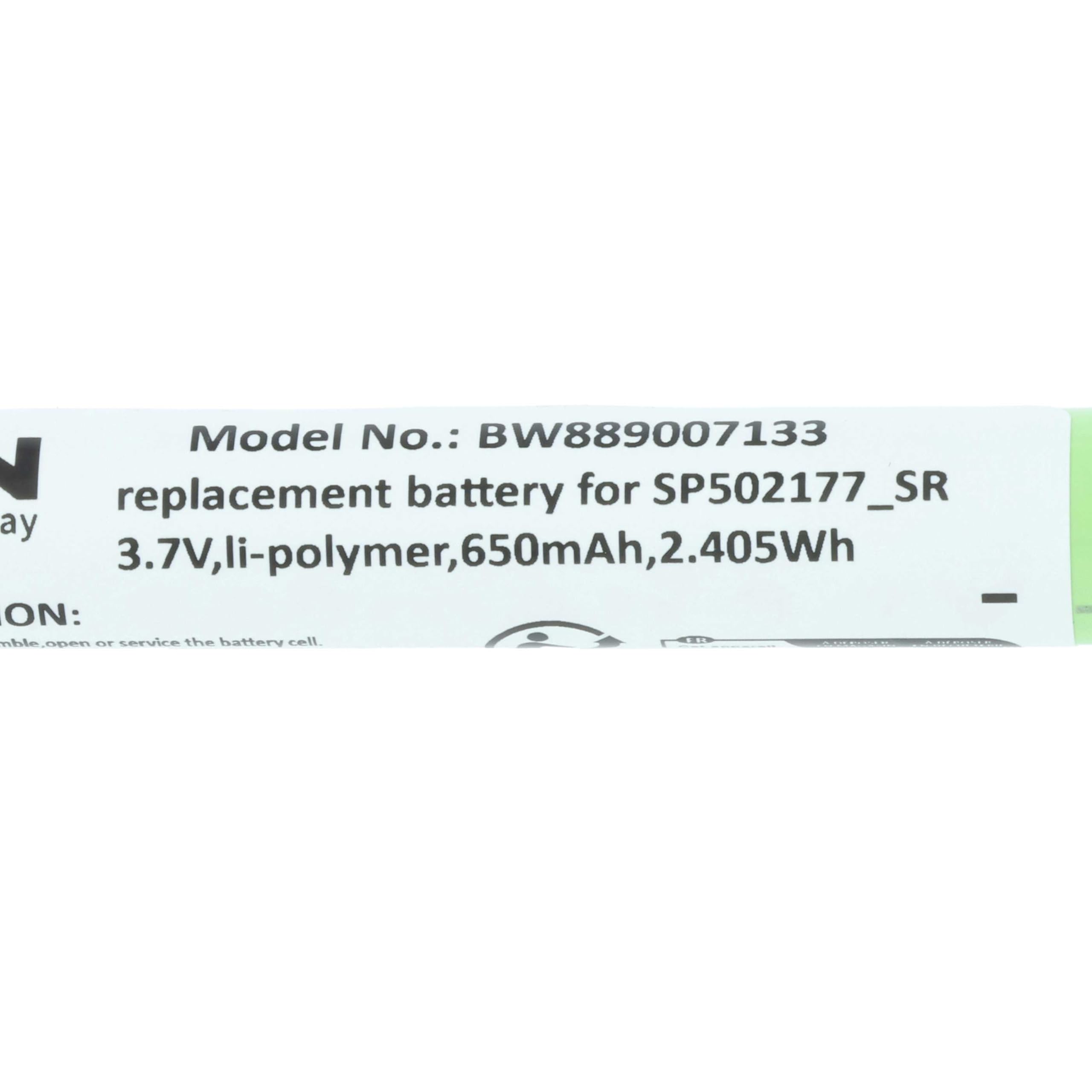 vhbw 3 x akumulator kompatybilny z Ledlenser P4R Core latarka czołowa (650 mAh, 3,7 V, litowo-polimerowa)