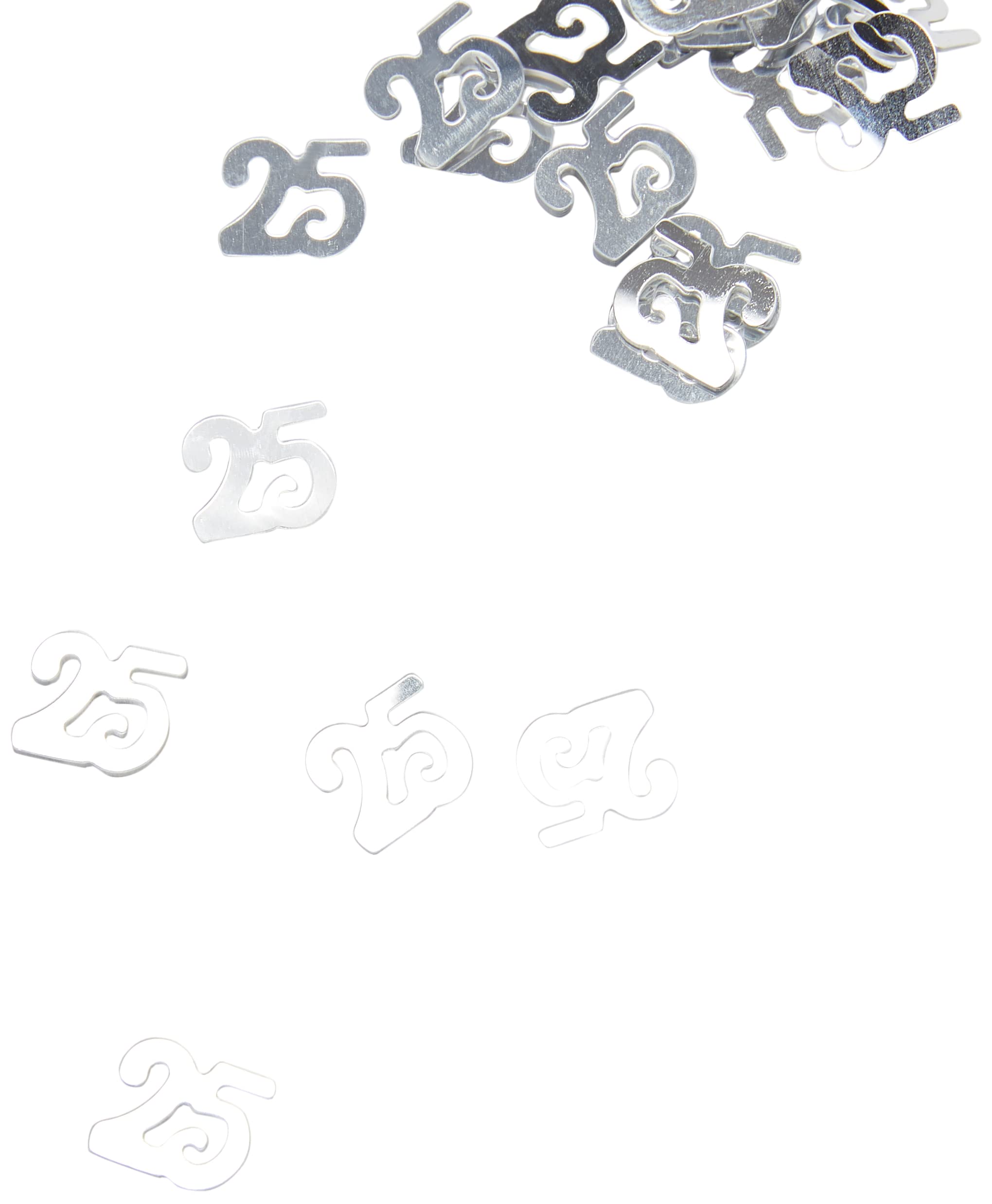SHATCHI Konfetti Zum 25. Geburtstag – Silber, Glitzernd, 14 G, Zahl 25 Motiv