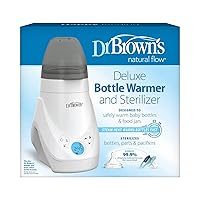 Vista 32 de Dr. Brown’s Deluxe Baby Bottle Warmer and Sterilizer For Bottles and Baby Food Jars with Anti-Colic Options+ Baby Bottles 4 oz Level 1 Slow Flow