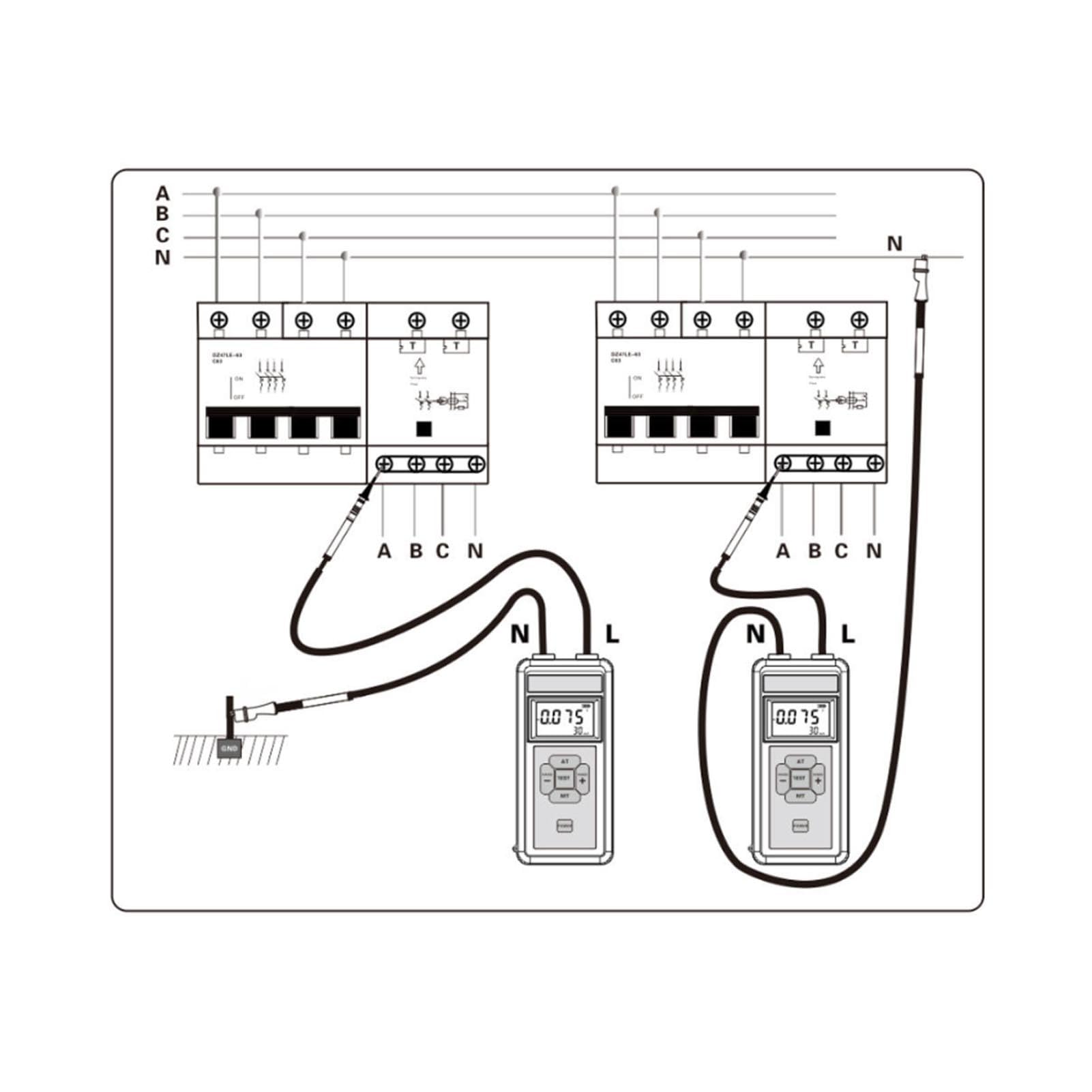 ETCR8610 Tester protezione perdite e misuratore tempo di azione corrente - Strumento di manutenzione elettrica - Rilevamento stato di funzionamento presa a 3 poli - 10 mA - 35 mA