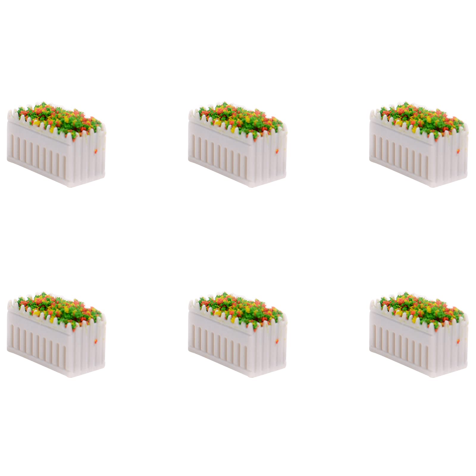 6 Pcs Dollhouse Miniature Plant Ornamentms Dollhouse Flower Beds Dollhouse Decoration Accessories for Who Enjoy Crafts and Miniature