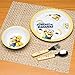 Zak Designs Minions Dinnerware Set Includes Melamine 3-Section Divided Plate, Bowl and Utensil Made of Durable Material and Perfect for Kids, 4 Piece Set, Minnions