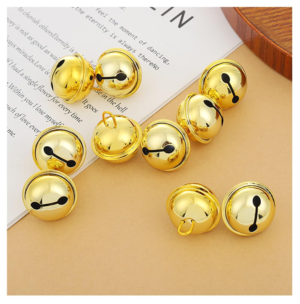 50 Stück Glöckchen Gold 30 mm ø Große Metallglöckchen Glöckchen zum Basteln Schellen Rostschutz Klangvoll Bells Glocke Golden