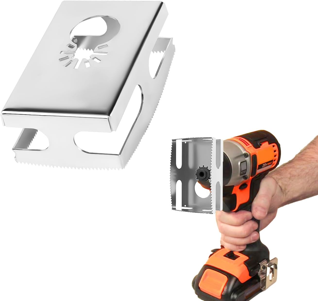 Square Slot Cutter Compatible with Dewalt & Milwaukee, Stainless Steel