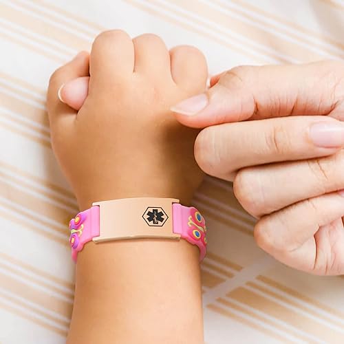 Miniatura 4 de Pulsera de identificación médica personalizada para niños, pulsera de silicona para autismo, alergia, convulsión, con insignia de alerta médica para