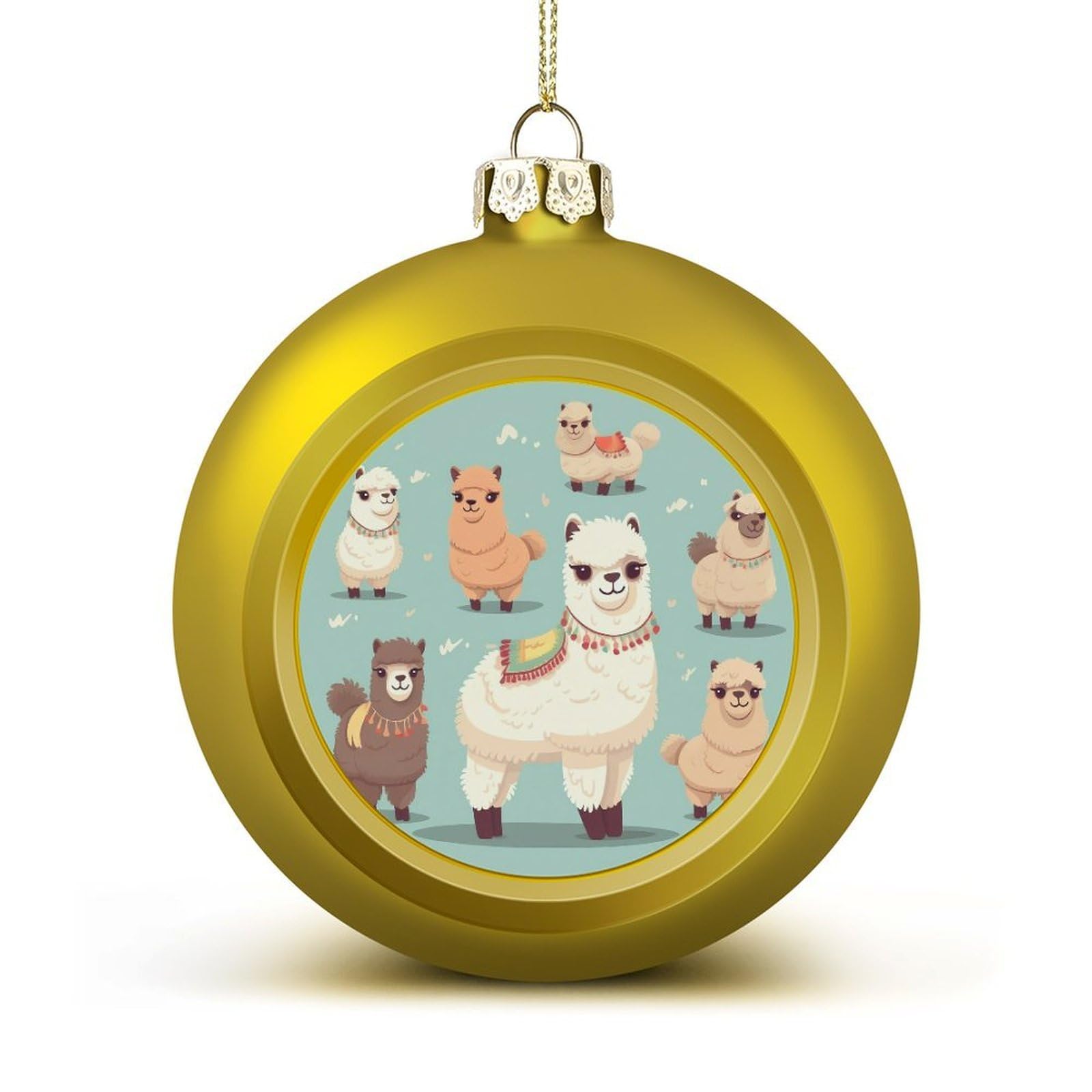 Alpacas Christmas Balls Ornaments for Xmas Christmas Tree 1.6" Hanging Shatterproof Xmas Balls Hanging Decor Pendants for Holiday Party Outdoor Indoor DIY Craft Supplies